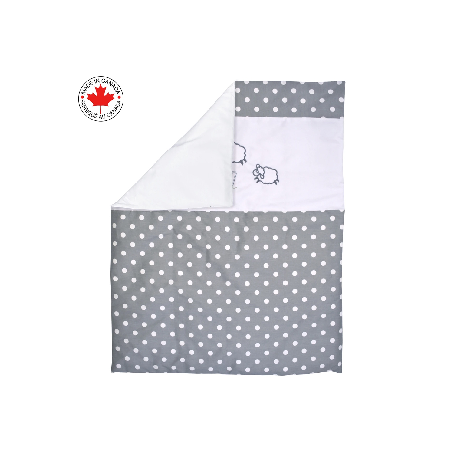 Belelo - 5 pièces de literie pour bébé - gris et blanc avec un motif de mouton