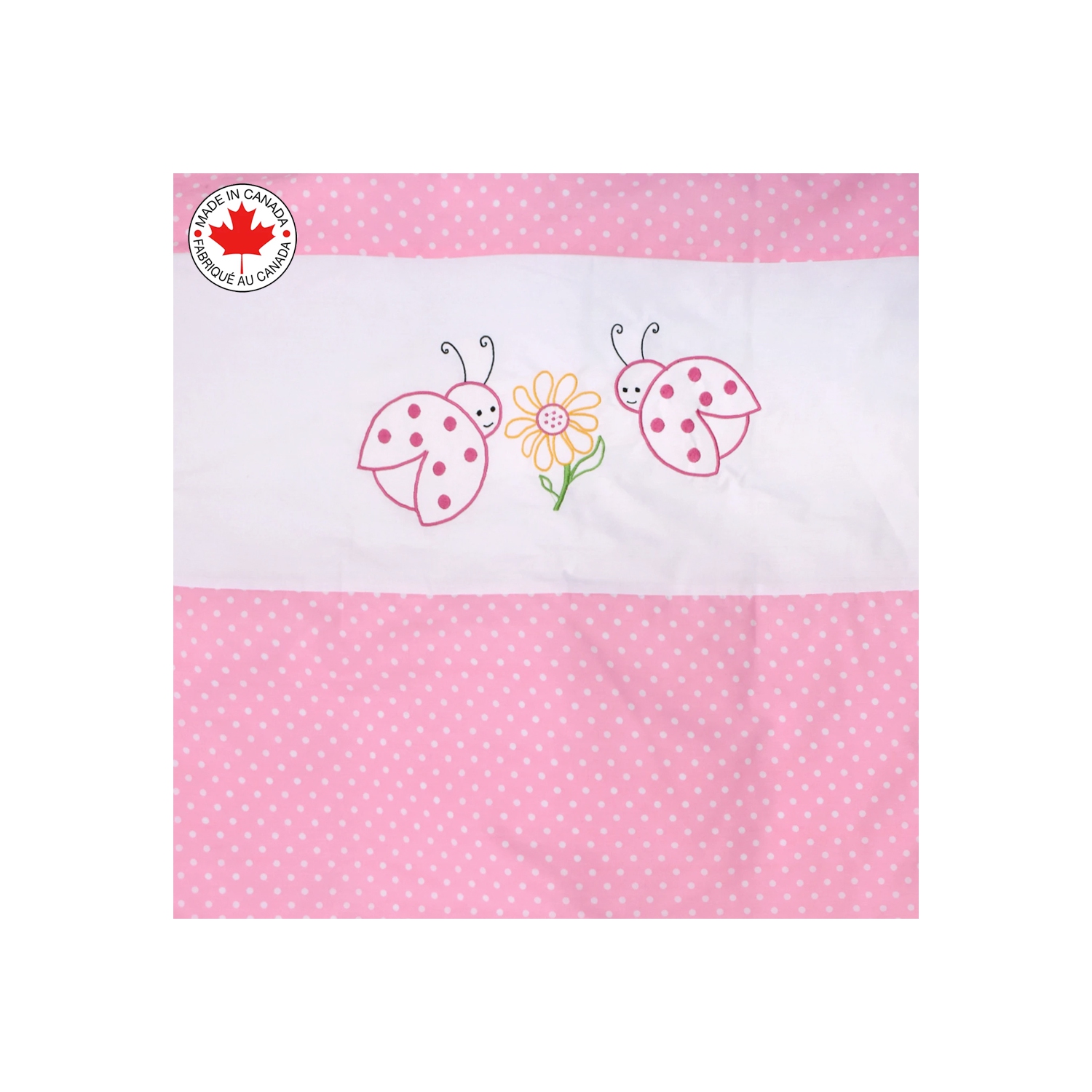 Belelo - 5 pièces de literie pour bébé - rose et blanc avec un motif de coccinelle