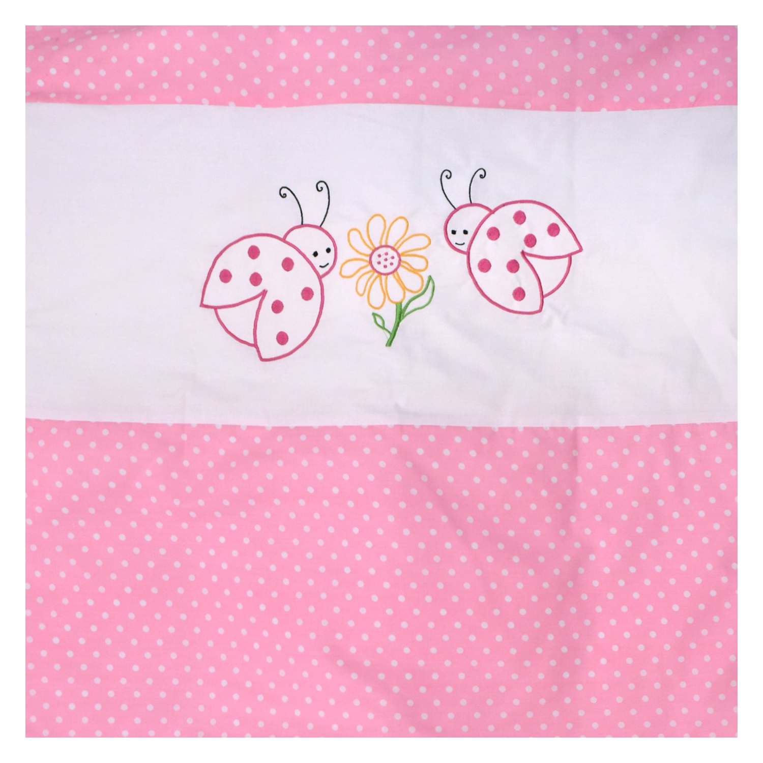 Belelo - 5 pièces de literie pour bébé - rose et blanc avec un motif de coccinelle