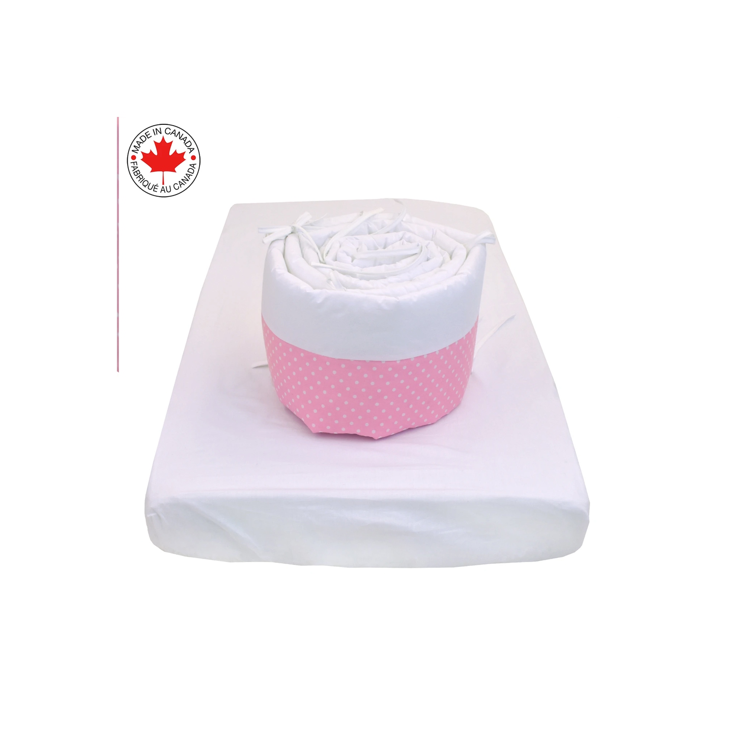 Belelo - 5 pièces de literie pour bébé - rose et blanc avec un motif de coccinelle