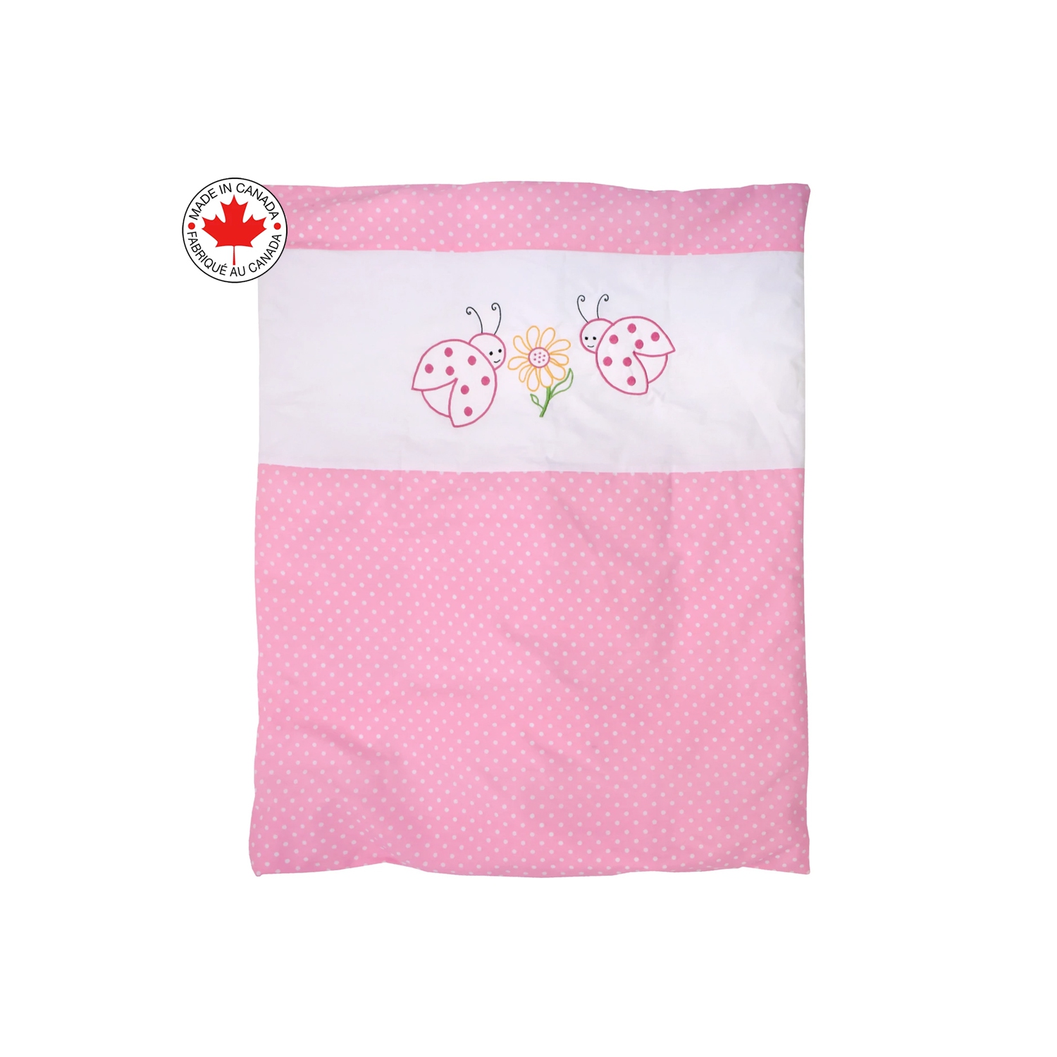 Belelo - 5 pièces de literie pour bébé - rose et blanc avec un motif de coccinelle