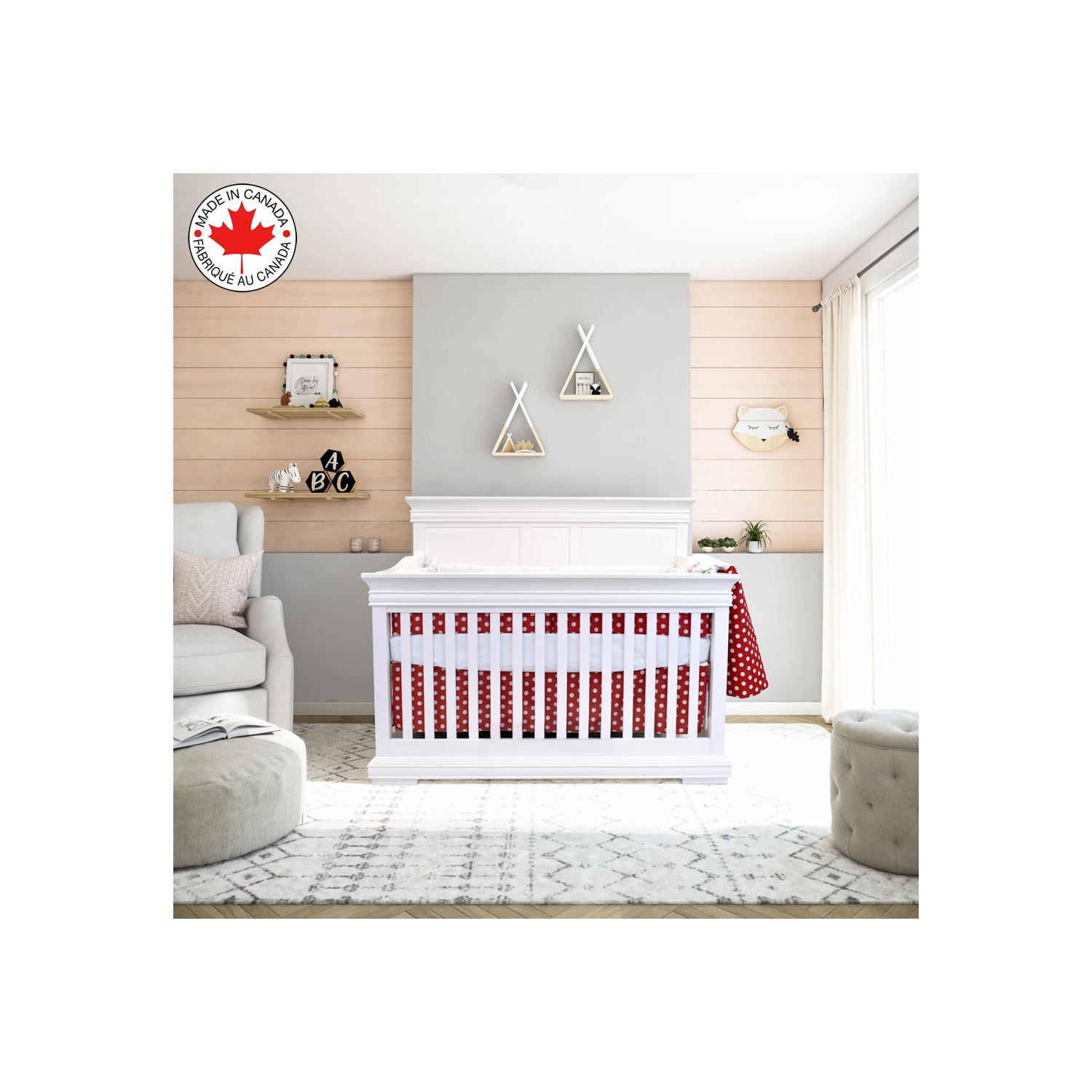 Bebelelo - 5 pieces bedding for baby - red and white with a Ladybug pattern