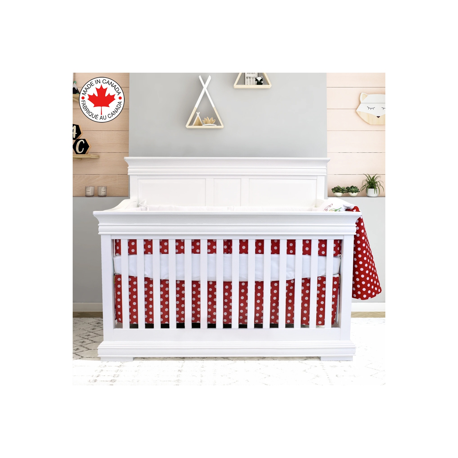 Bebelelo - 5 pieces bedding for baby - red and white with a Ladybug pattern