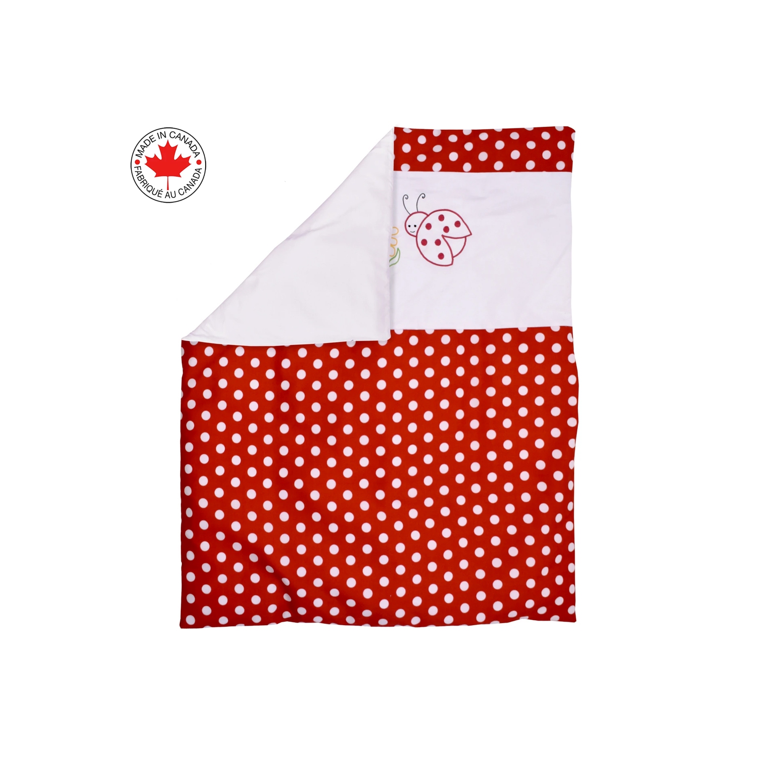Bebelelo - 5 pieces bedding for baby - red and white with a Ladybug pattern