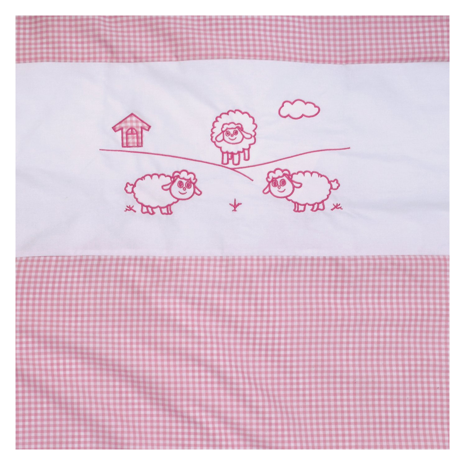 Bebelelo - 5 pieces bedding for baby - pink and white with a Sheep pattern