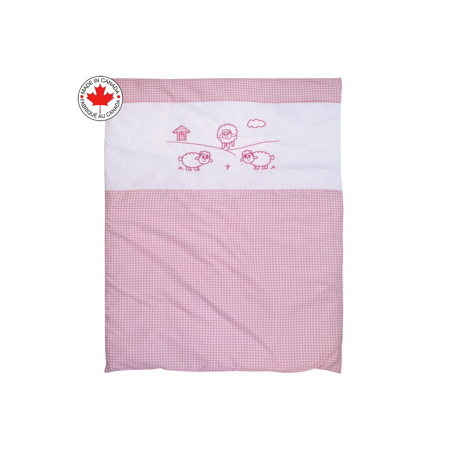 Bebelelo - 5 pieces bedding for baby - pink and white with a Sheep pattern
