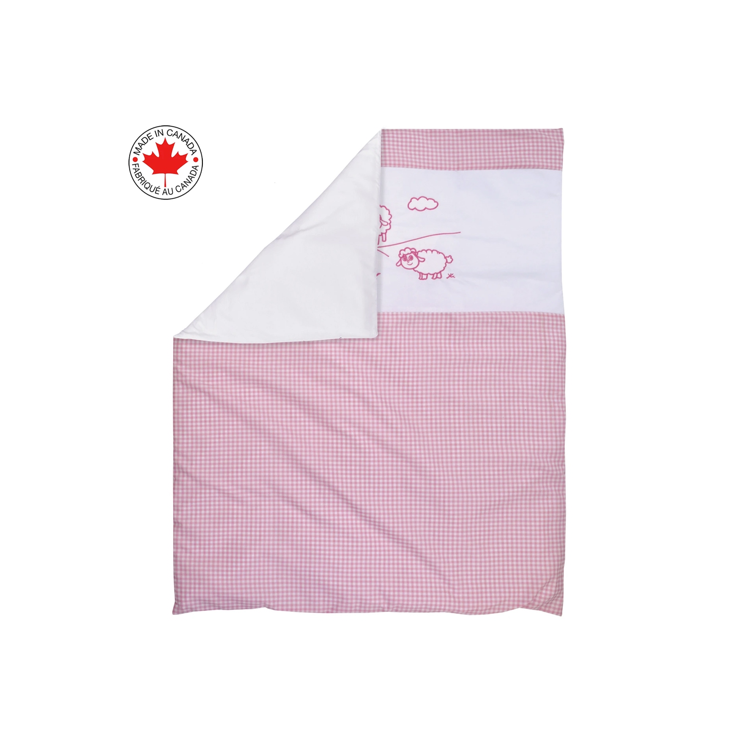 Bebelelo - 5 pieces bedding for baby - pink and white with a Sheep pattern