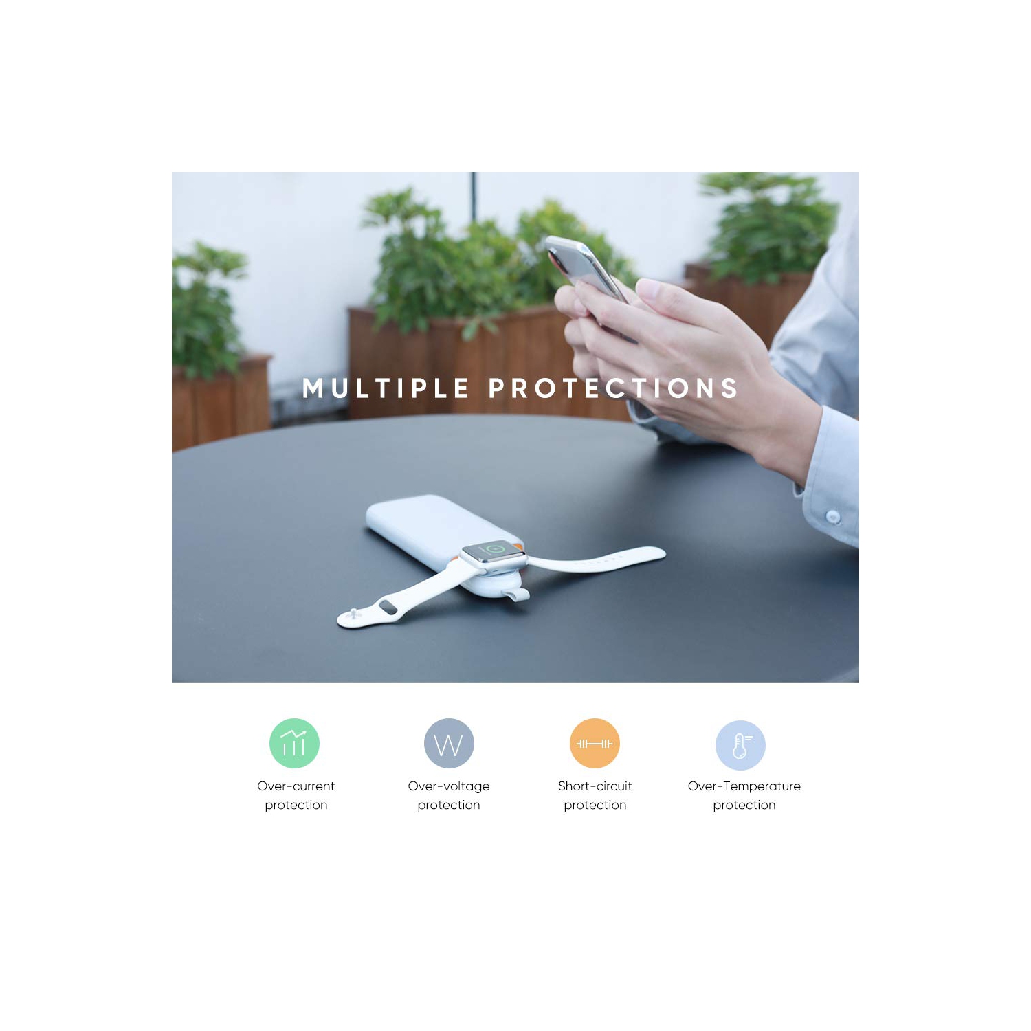 UGREEN Apple Watch charger with string USB-A input:AC 5V 1A White