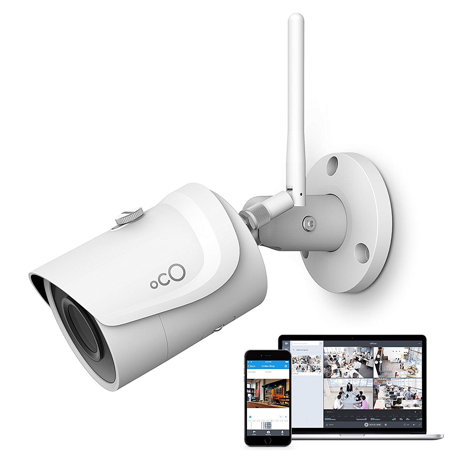 Oco Pro Bullet v2 - FullHD Wi-Fi 1080p Security Camera with Micro SD Card Support and Cloud Storage