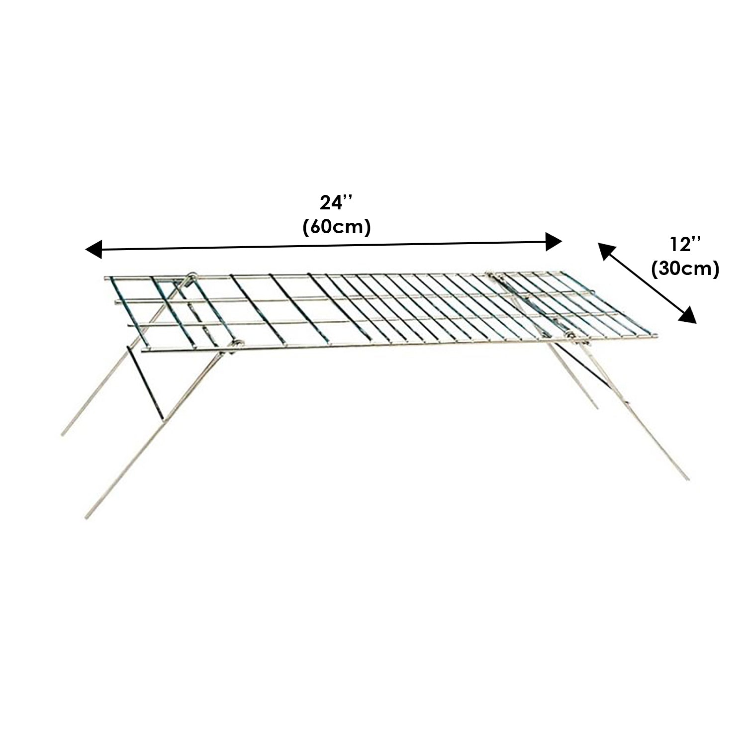 World Famous Rust-Resistant Steel Campers Campfire Cooking Grill 24 x 12 Inches