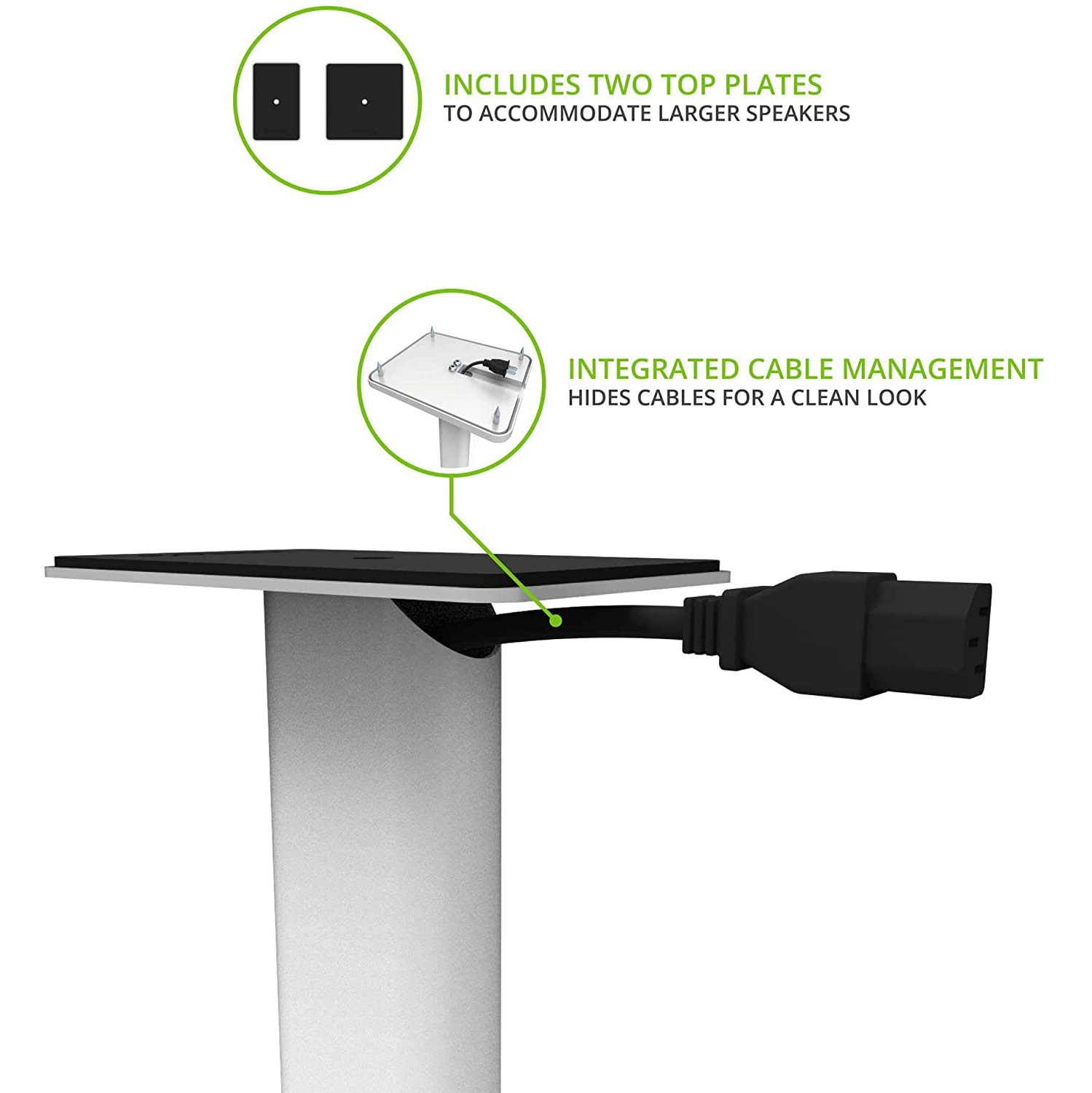 Kanto SP32PLW 32" Bookshelf Speaker Stands, White