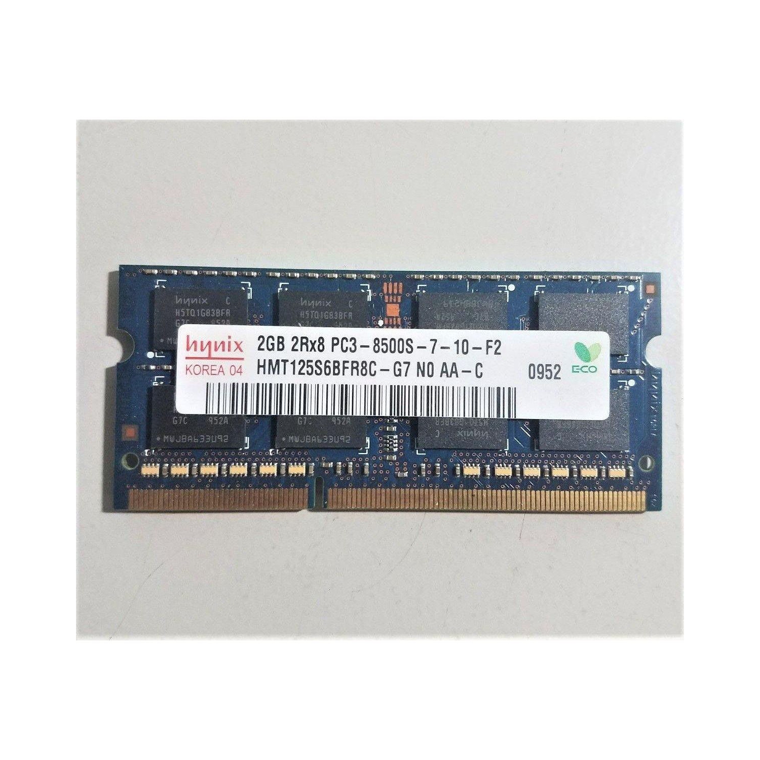 Hynix 2GB DDR3 Laptop Memory RAM PC3-8500S - Genuine HMT125S6BFR8C-G7