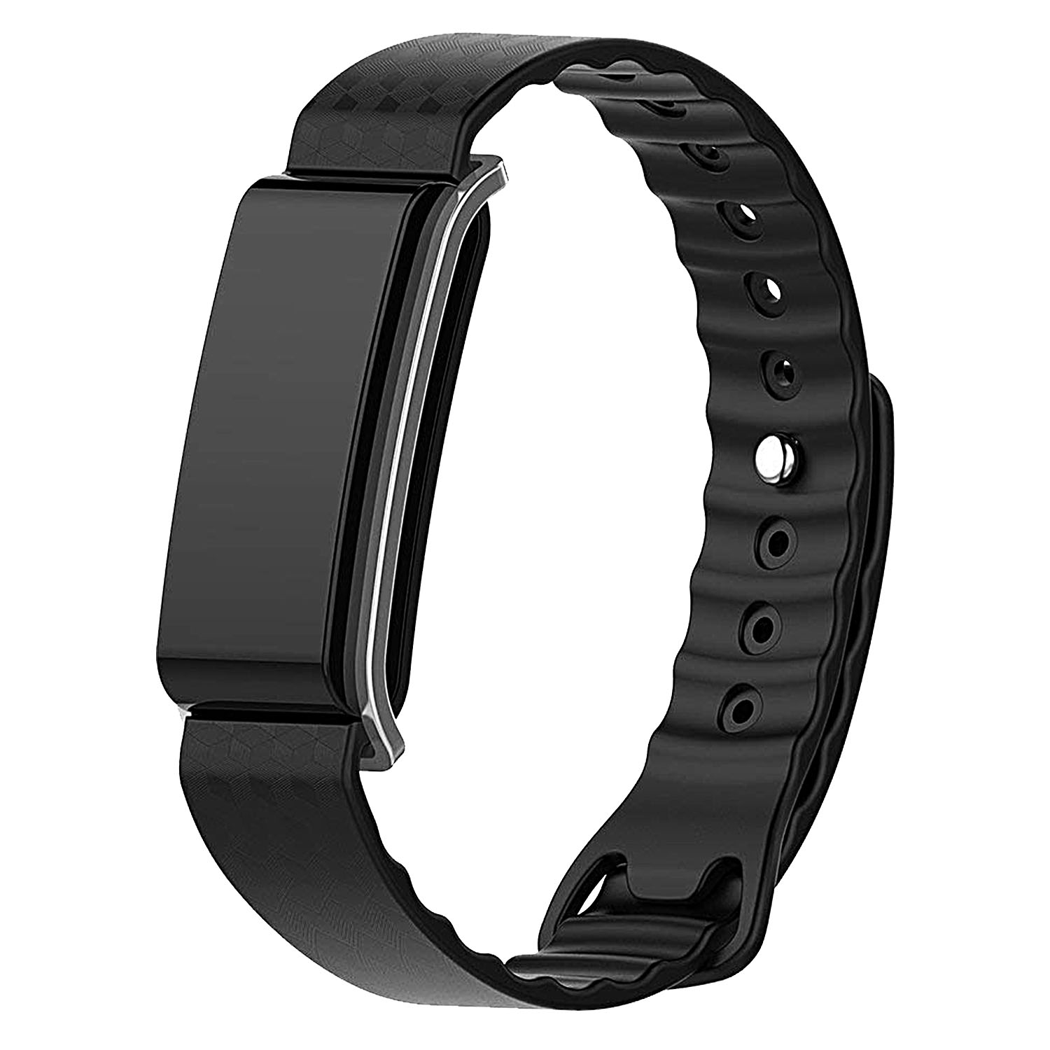 StrapsCo Classic Silicone Rubber Replacement Watch Strap for Huawei Honor/Color Band A2 - Black