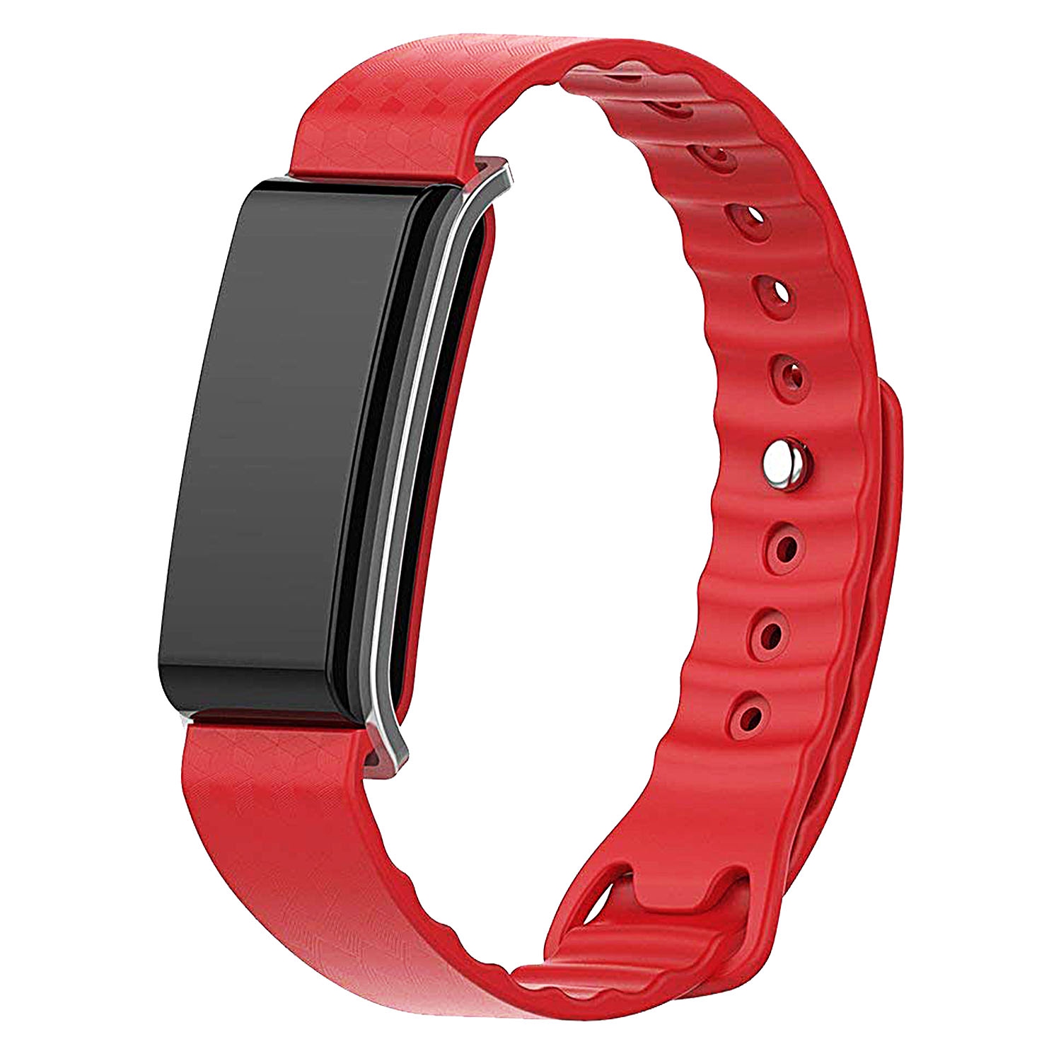 StrapsCo Classic Silicone Rubber Replacement Watch Strap for Huawei Honor/Color Band A2 - Red
