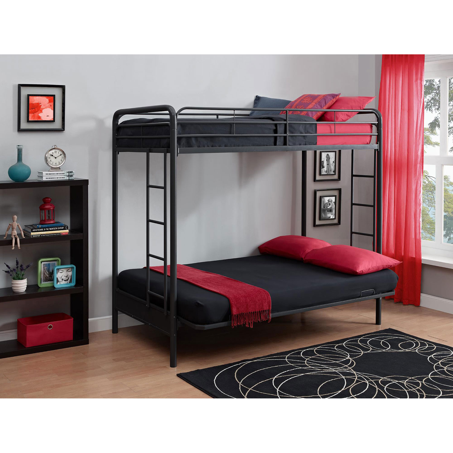 Dhp Contemporary Bunk Bed Twin Over Futon Black Kids Beds Dhp Contemporary Bunk Bed Twin Over Futon Black Only