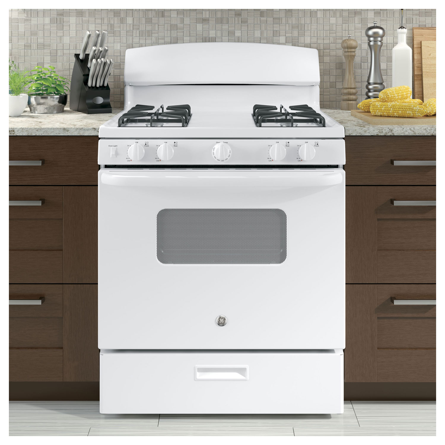 GE Profile 30" 4.8 Cu. Ft. Free-Standing Gas Range with Broiler Drawer - White