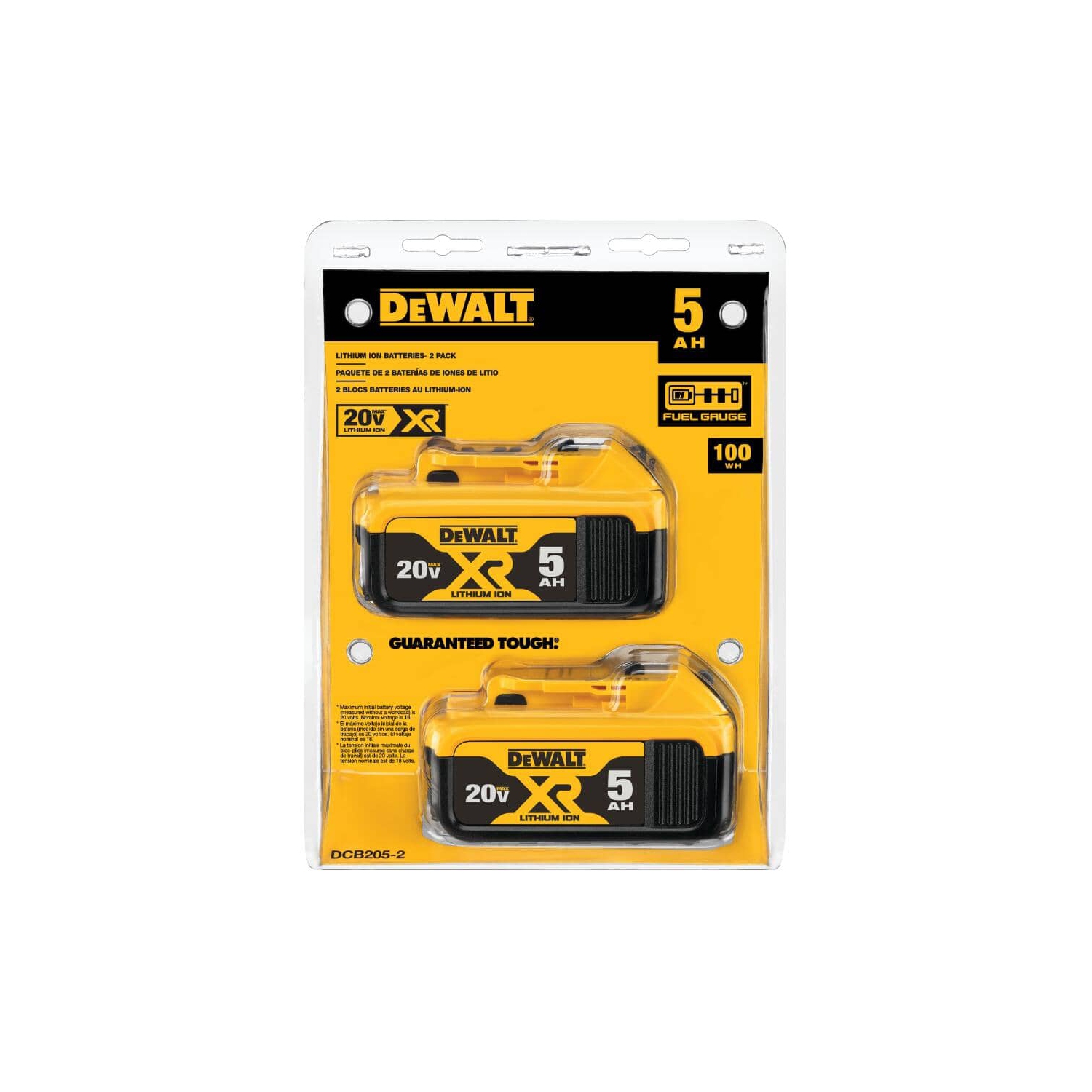 Paquet de 2 blocs-pile au lithium-ion XR, 20 V Max, 5 Ah