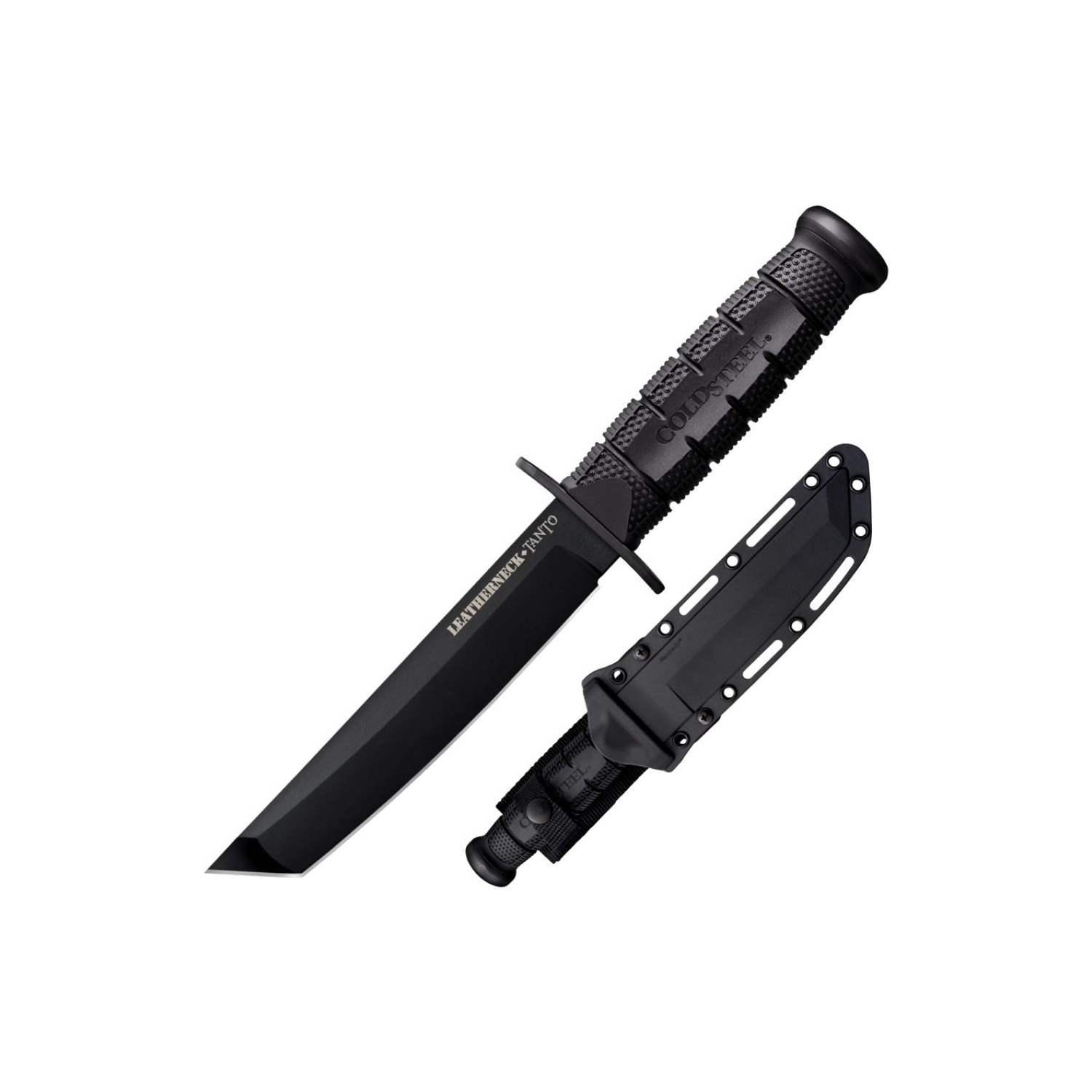 Couteau à lame fixe American Tanto à manche en acier laminé à froid de 7 po