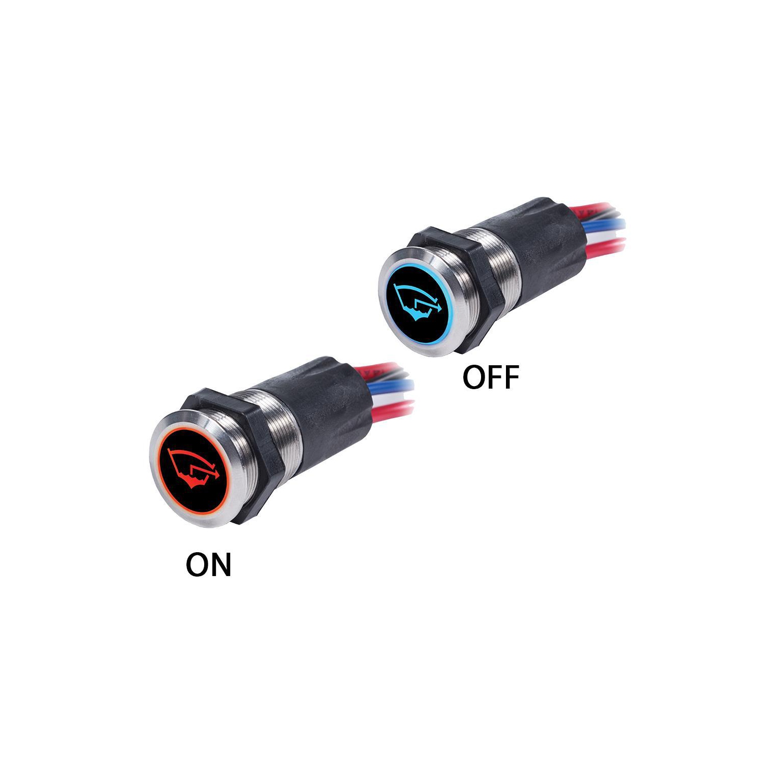 Blue Sea 4181 Backlit Push Button Switch OFF-(ON) - 15A