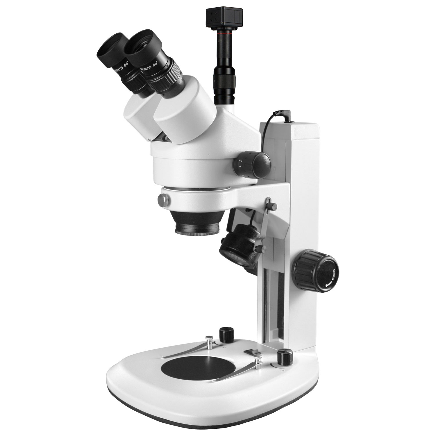 Microscope trinoculaire stéréo 7x à 45x avec caméra intégrée de Walter Products