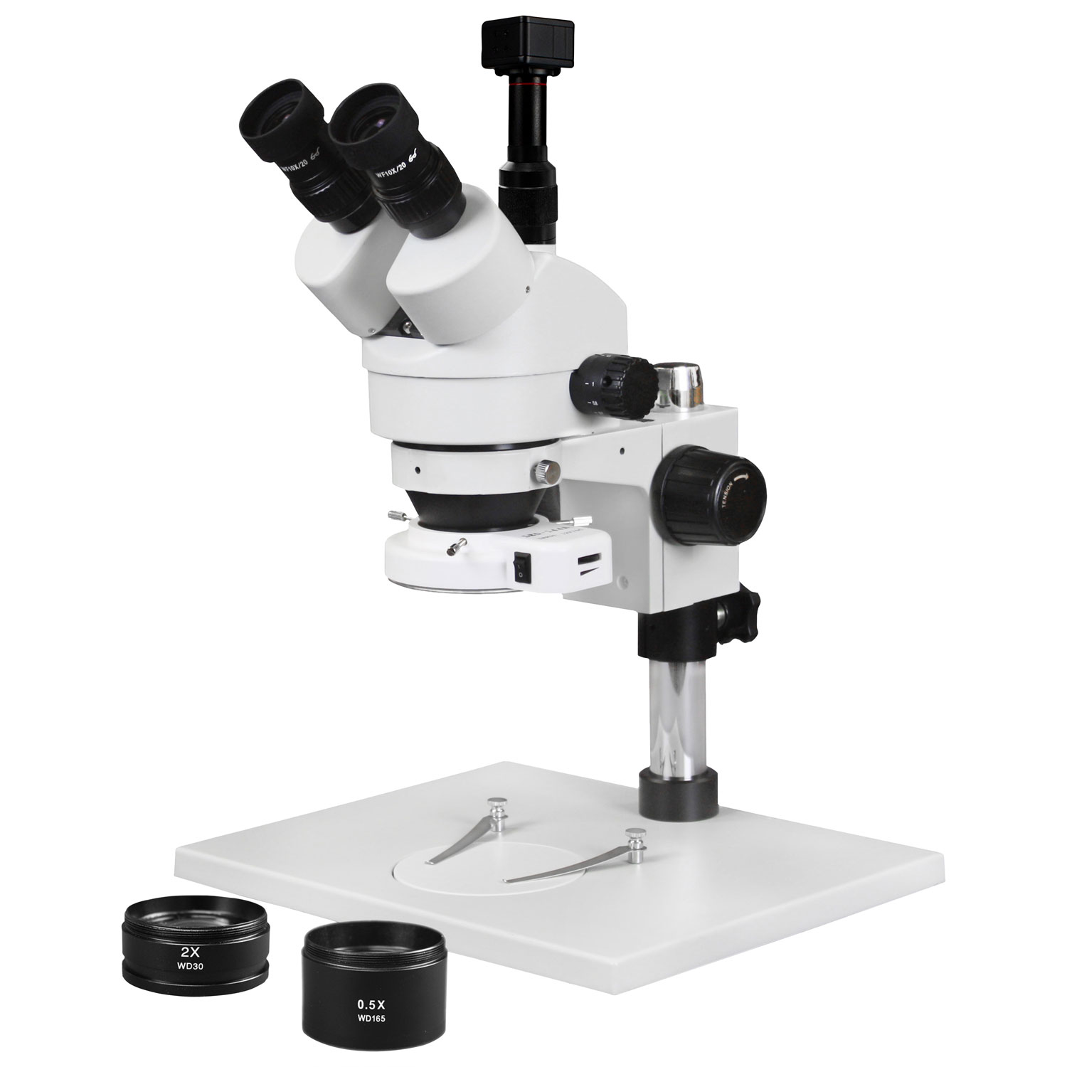 Walter Products 3.5x - 90x Trinocular Stereo Microscope with Built-in Camera