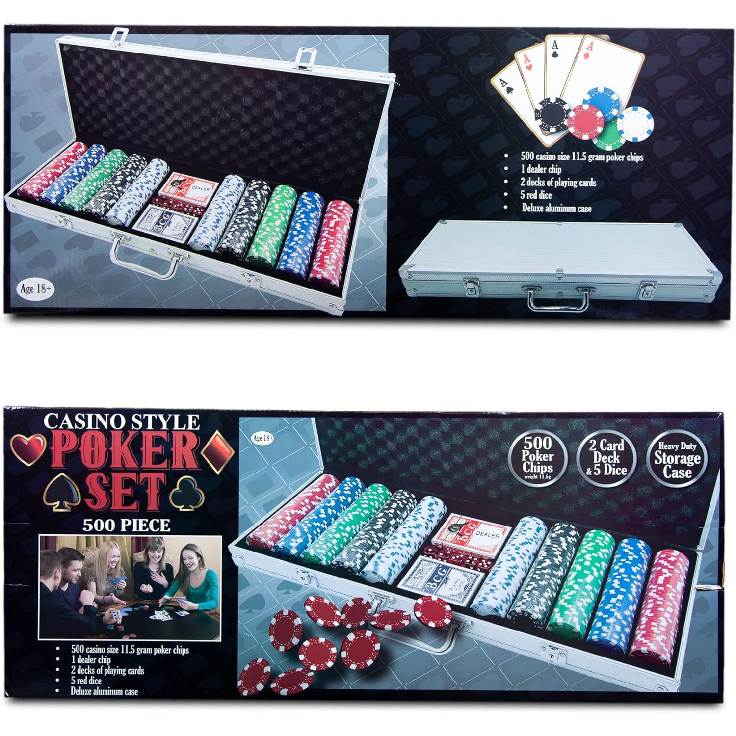 500 Piece 11.5 Gram Poker Chip Set with Aluminum Case | Best Buy