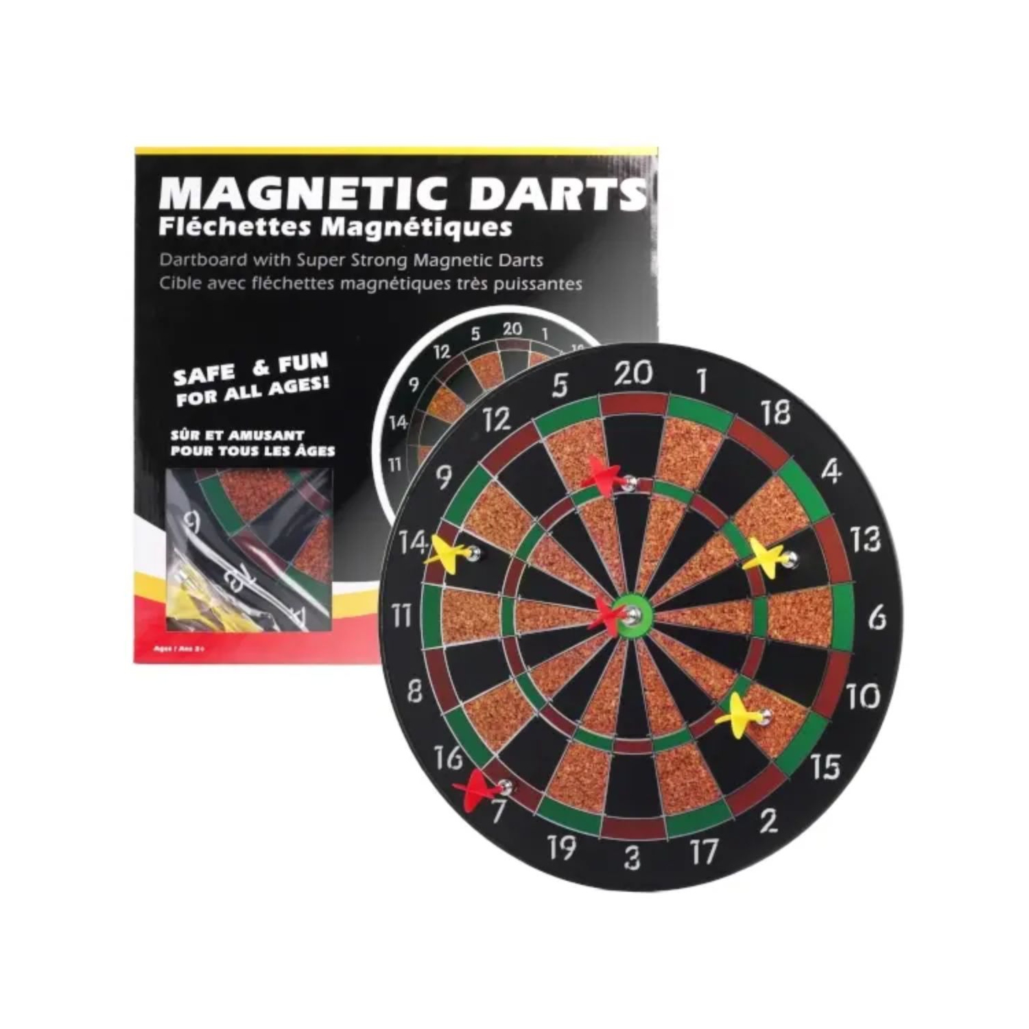 Tradeopia Dart Game Set: Includes Safe Magnetic Dartboard with 6 Super Strong Darts - Fun for All Ages