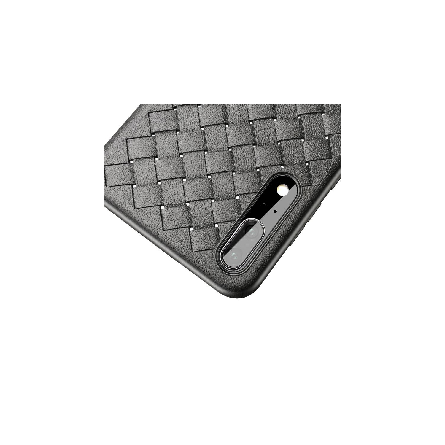 PANDACO Violet Leather Cross-Weave Case for Huawei P20