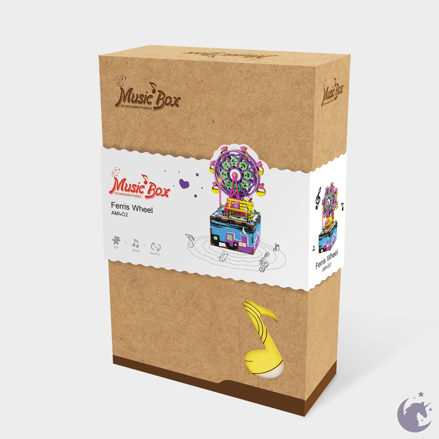 Boîte à musique en bois à faire soi-même - grande roue