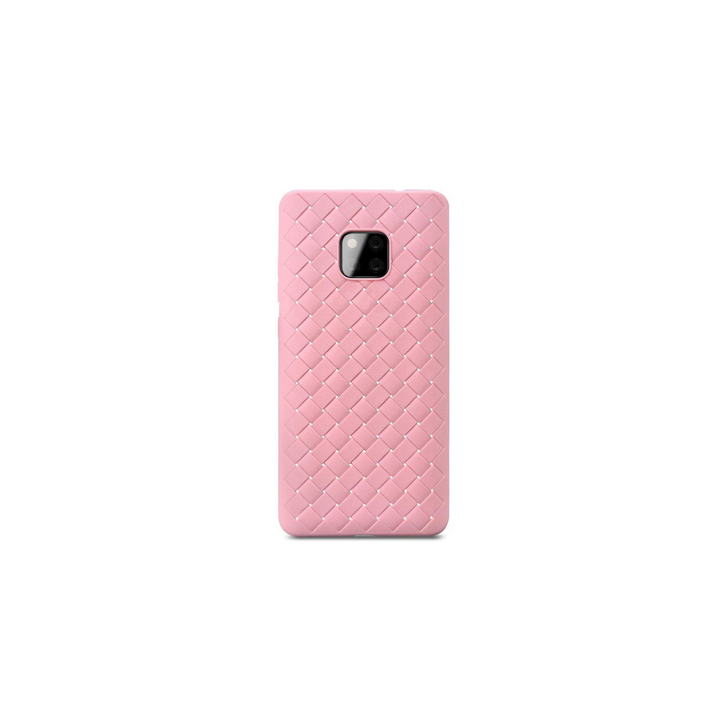 PANDACO Pink Leather Cross-Weave Case for Huawei Mate 20 Pro