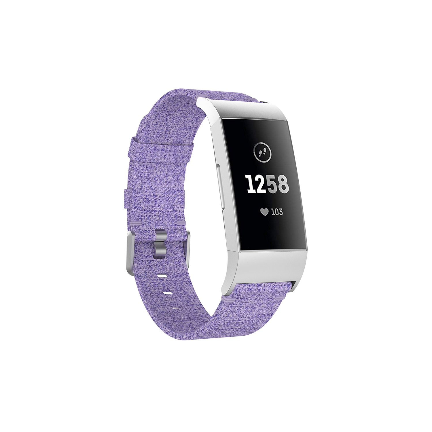 StrapsCo Woven Canvas Watch band Strap for Fitbit Charge 3 - Purple