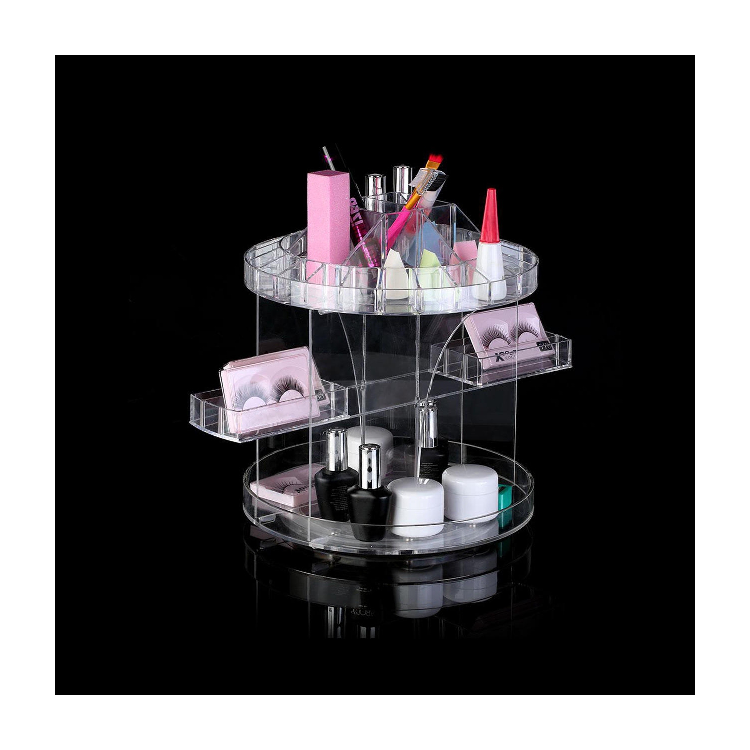 360 Degree Rotating Acrylic Organzier for Multi-Function Makeup Organizer Cosmetic Storage Box