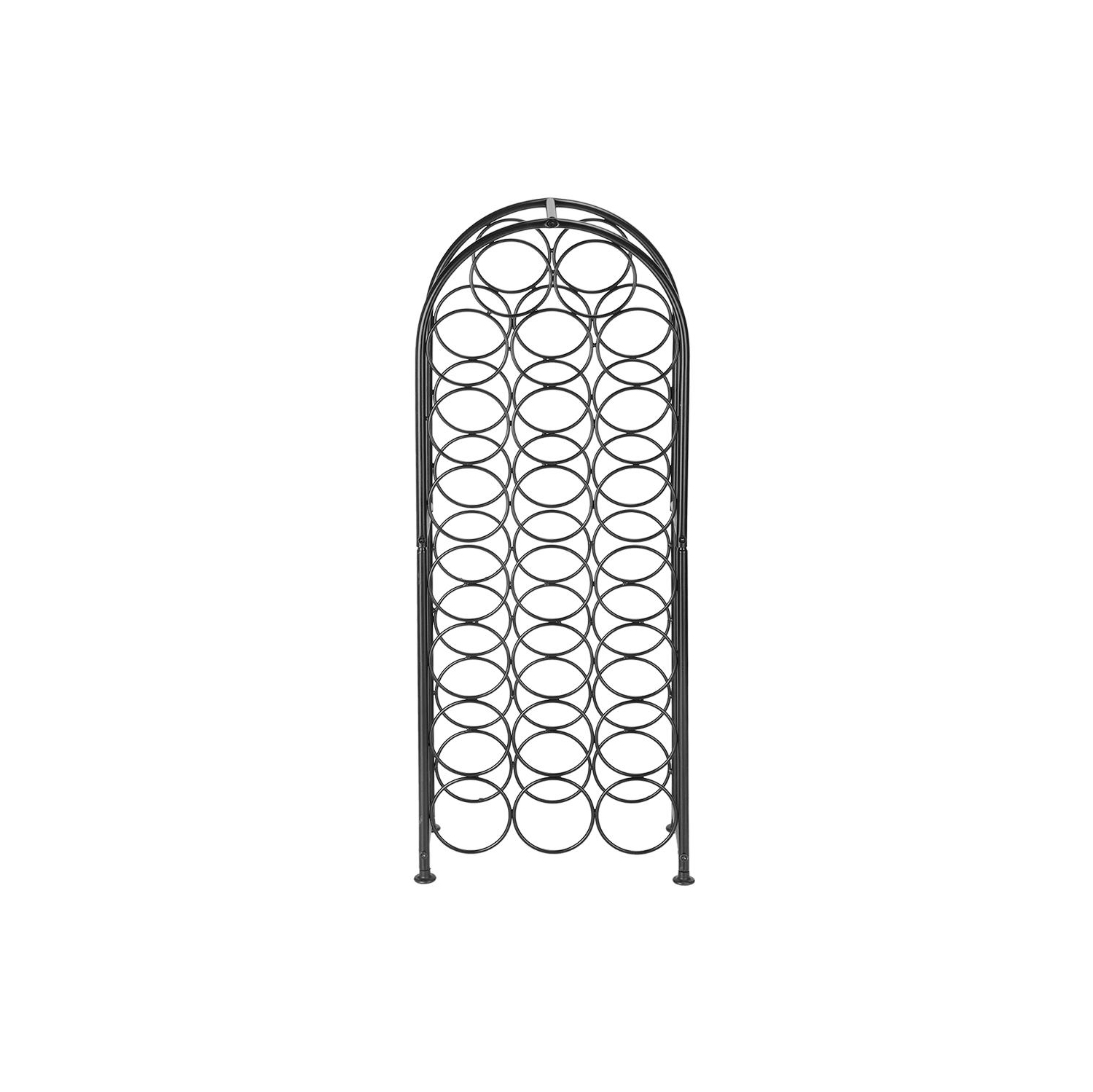 Porte-bouteilles en métal pour 23 bouteilles, porte-bouteilles arqué autoportant avec 4 pieds réglables pour le salon à usage personnel, noir