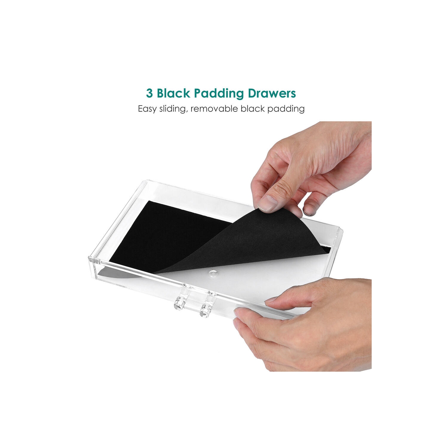 DIY Detachable 3 Drawers Acrylic Cosmetic Makeup Organizer，Clear Storage Container Box Case （9.4" X 7.5", 2 Pieces Set）
