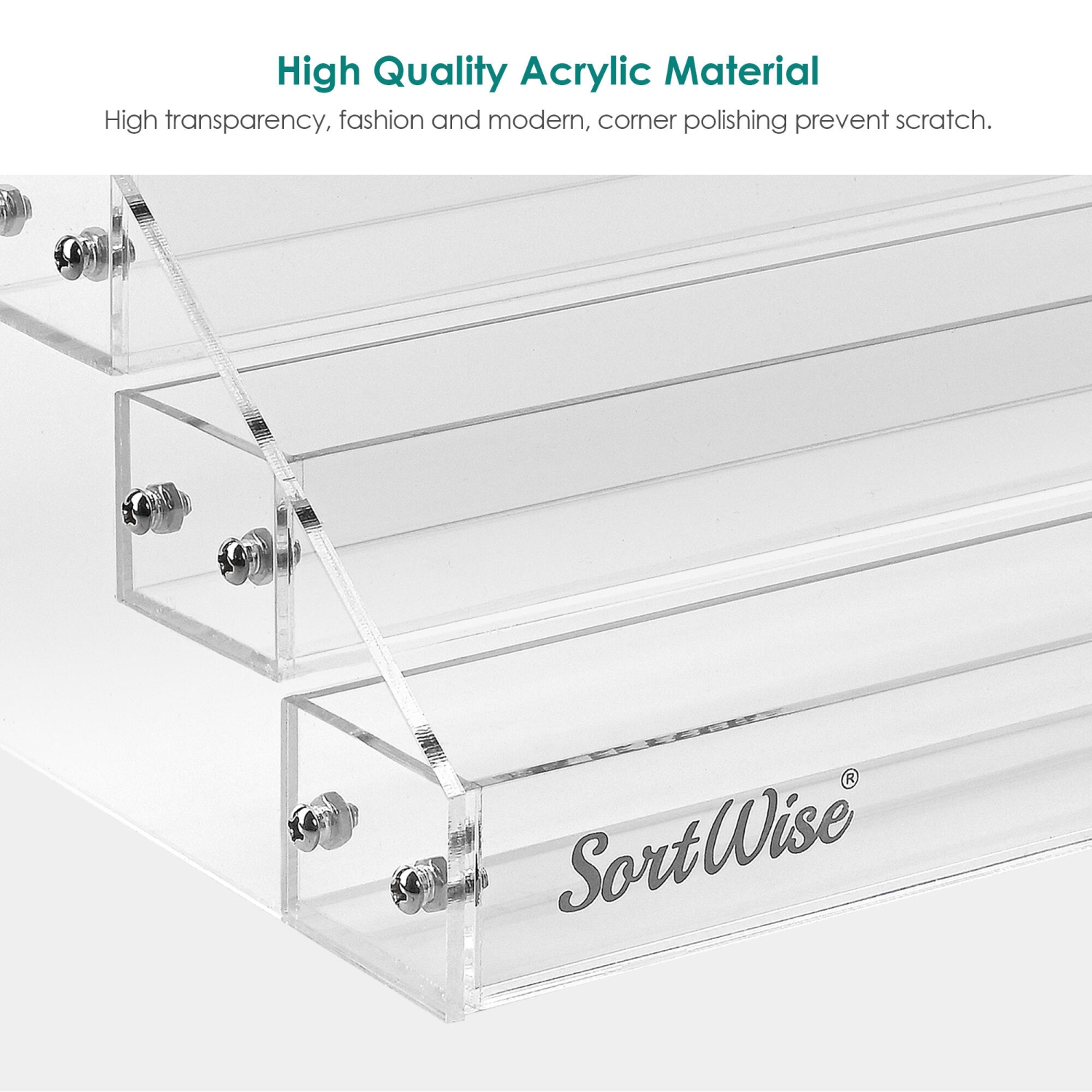 5 Tier Acrylic Lipstick Organizer, Nail Polish Makeup Case Cosmetic Stand Display Rack Holder