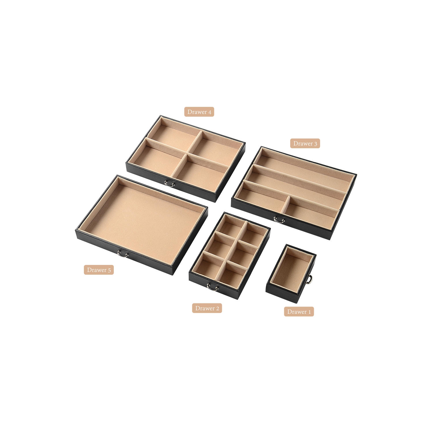 Boîtes à Bijoux Verrouillables Stockage 20 Compartiments Grande Capacité Vitrine en Cuir Multicouche Organisateur Cas pour Clous Boucles d'Oreilles