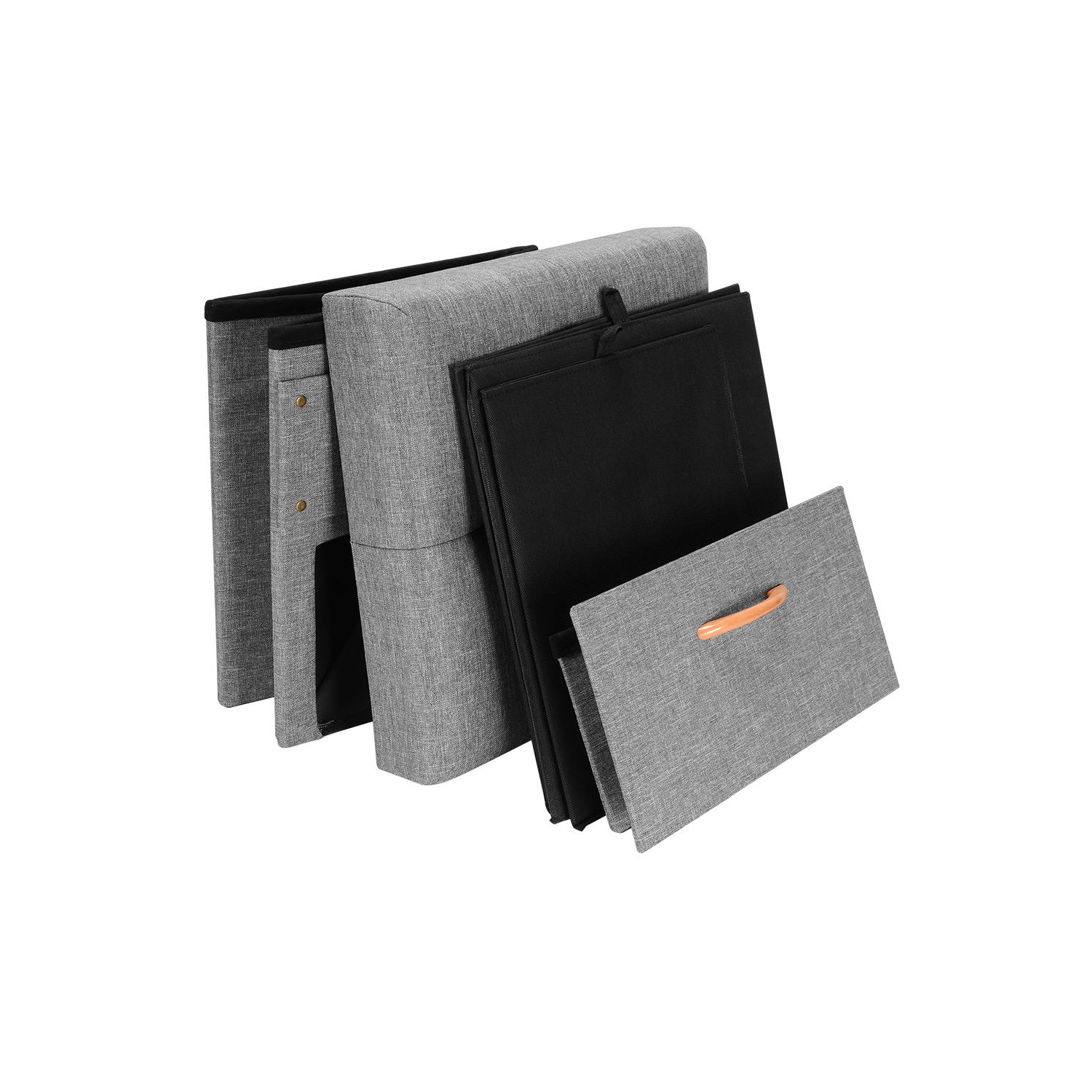 Pouf de rangement pliant avec un tiroir, repose-pieds de coffre de rangement - supporte jusqu’à 440 lb/200&nbsp;kg