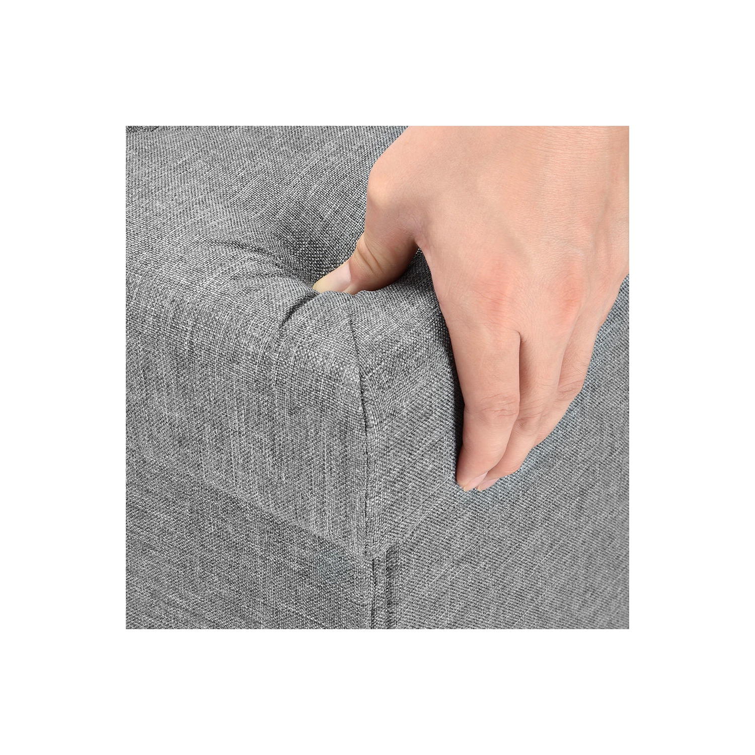 Pouf de rangement pliant avec un tiroir, repose-pieds de coffre de rangement - supporte jusqu’à 440 lb/200&nbsp;kg