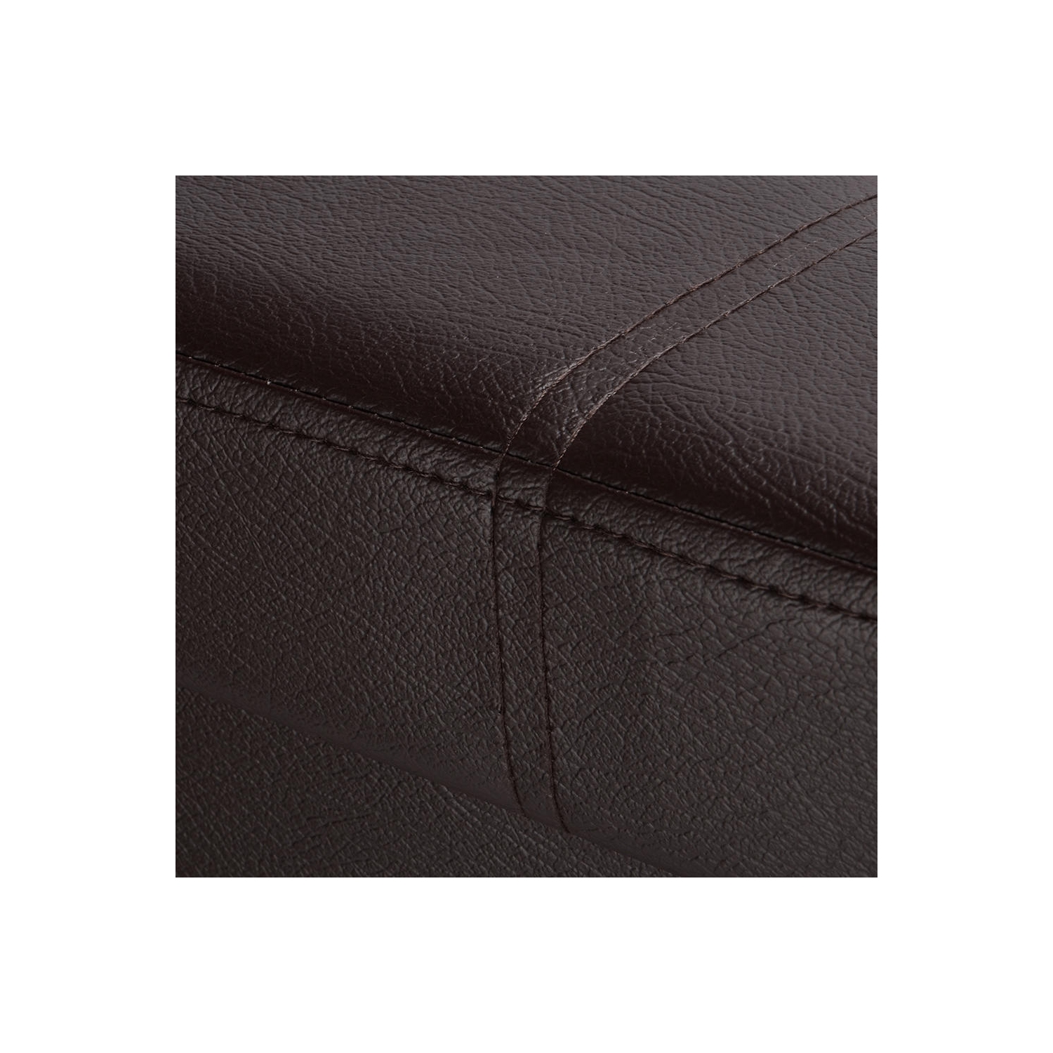 30" Folding Storage Ottoman Bench, Faux Leather Foot Rest Stool Seat, Brown, 30" x 15" x 15"