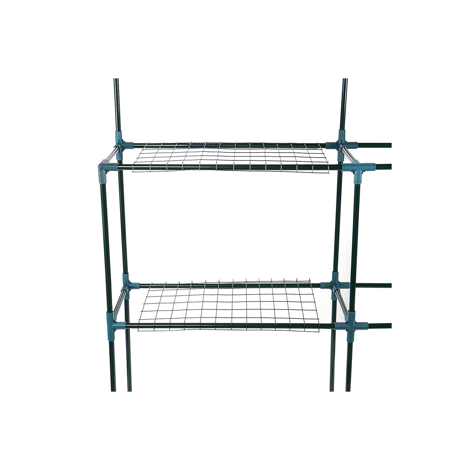 Grand serre-poulailler de 61 x 55 x 78 po, 2 Tiers, maison verte à 8 tablettes avec porte à fermeture à glissière enroulable pour fleurs de fines