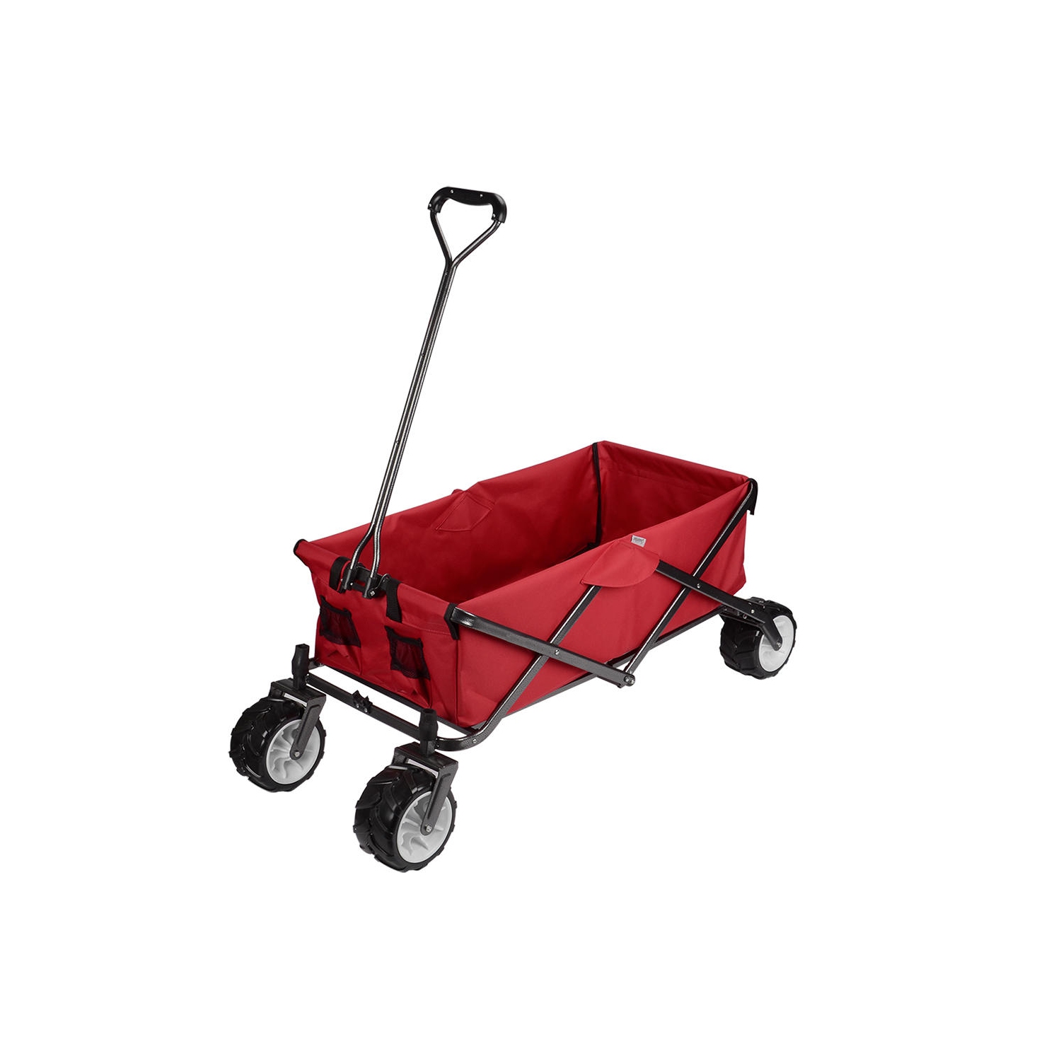 Chariot de jardin pliant d'extérieur, chariot utilitaire tout-terrain Wheelbarrows avec roues pivotantes à 360 degrés jusqu'à 165lbs