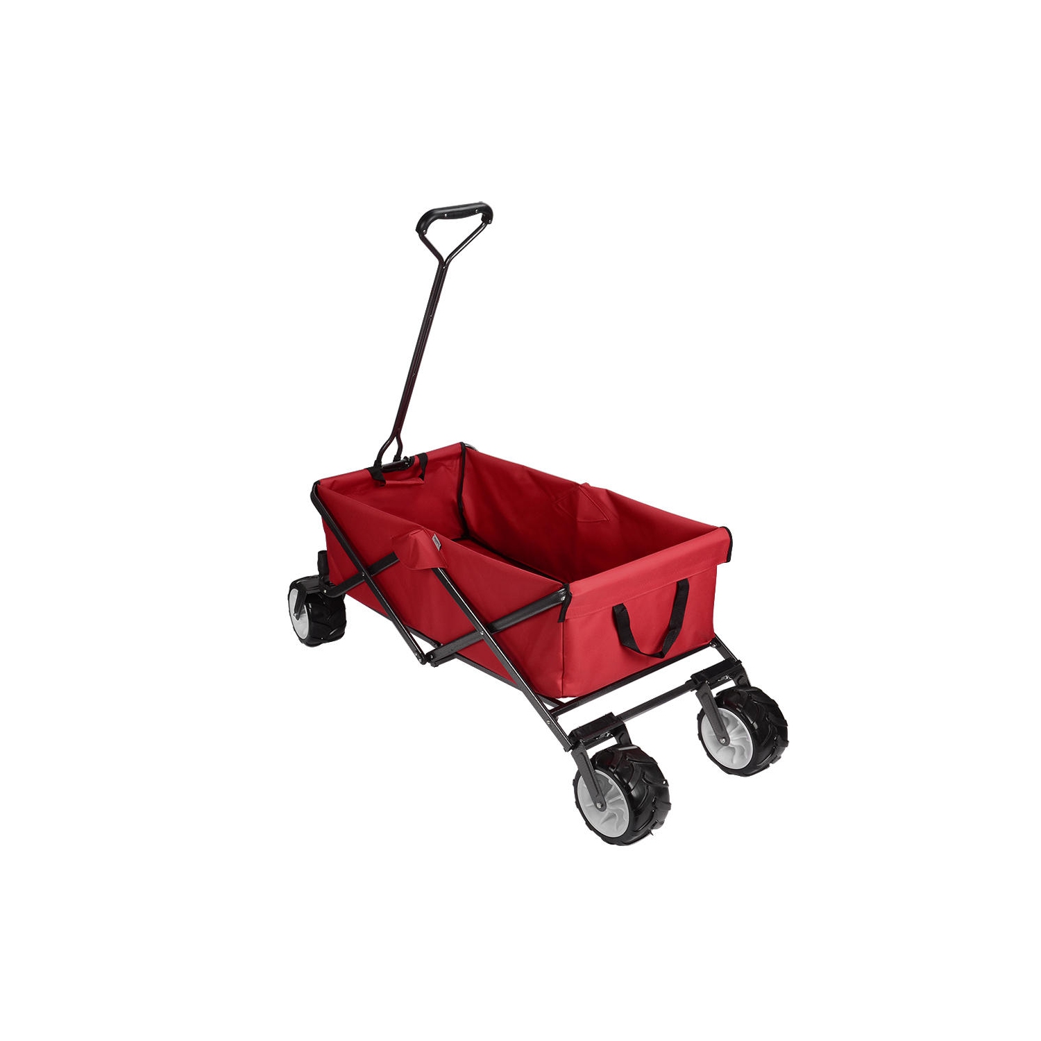 Chariot de jardin pliant d'extérieur, chariot utilitaire tout-terrain Wheelbarrows avec roues pivotantes à 360 degrés jusqu'à 165lbs