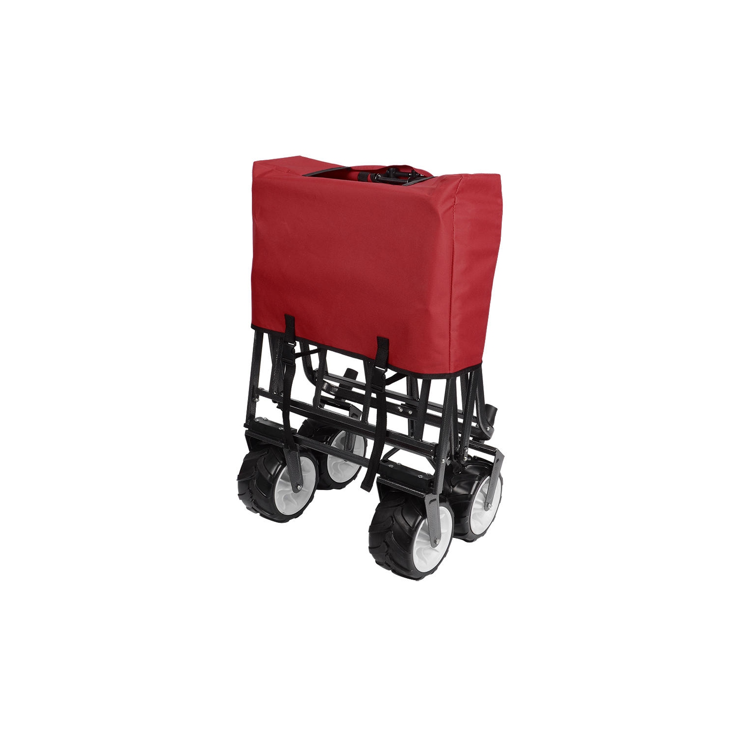 Chariot de jardin pliant d'extérieur, chariot utilitaire tout-terrain Wheelbarrows avec roues pivotantes à 360 degrés jusqu'à 165lbs