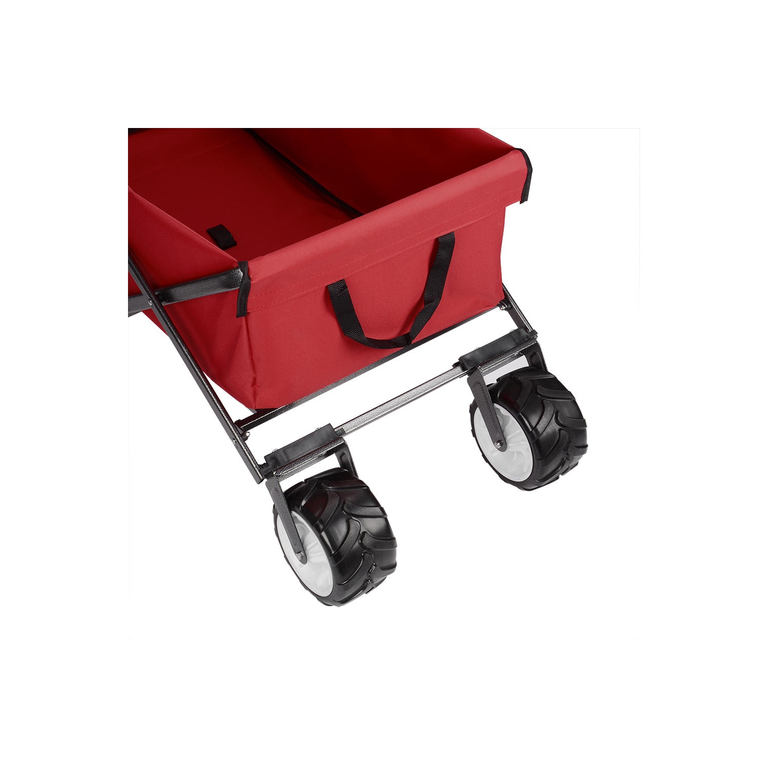 Chariot de jardin pliant d'extérieur, chariot utilitaire tout-terrain Wheelbarrows avec roues pivotantes à 360 degrés jusqu'à 165lbs