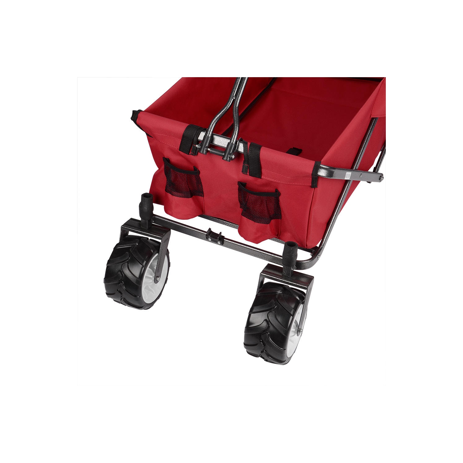 Chariot de jardin pliant d'extérieur, chariot utilitaire tout-terrain Wheelbarrows avec roues pivotantes à 360 degrés jusqu'à 165lbs
