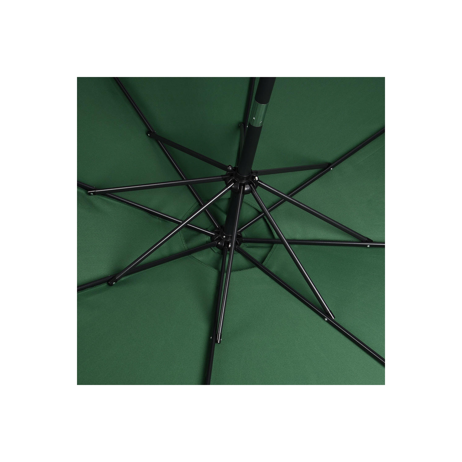 9 Ft Market Patio Umbrella with Tilt and Crank, Centred Umbrellas Outdoor Parasol Sun Shelter Table Umbrella with 8 Sturdy Ribs - Green