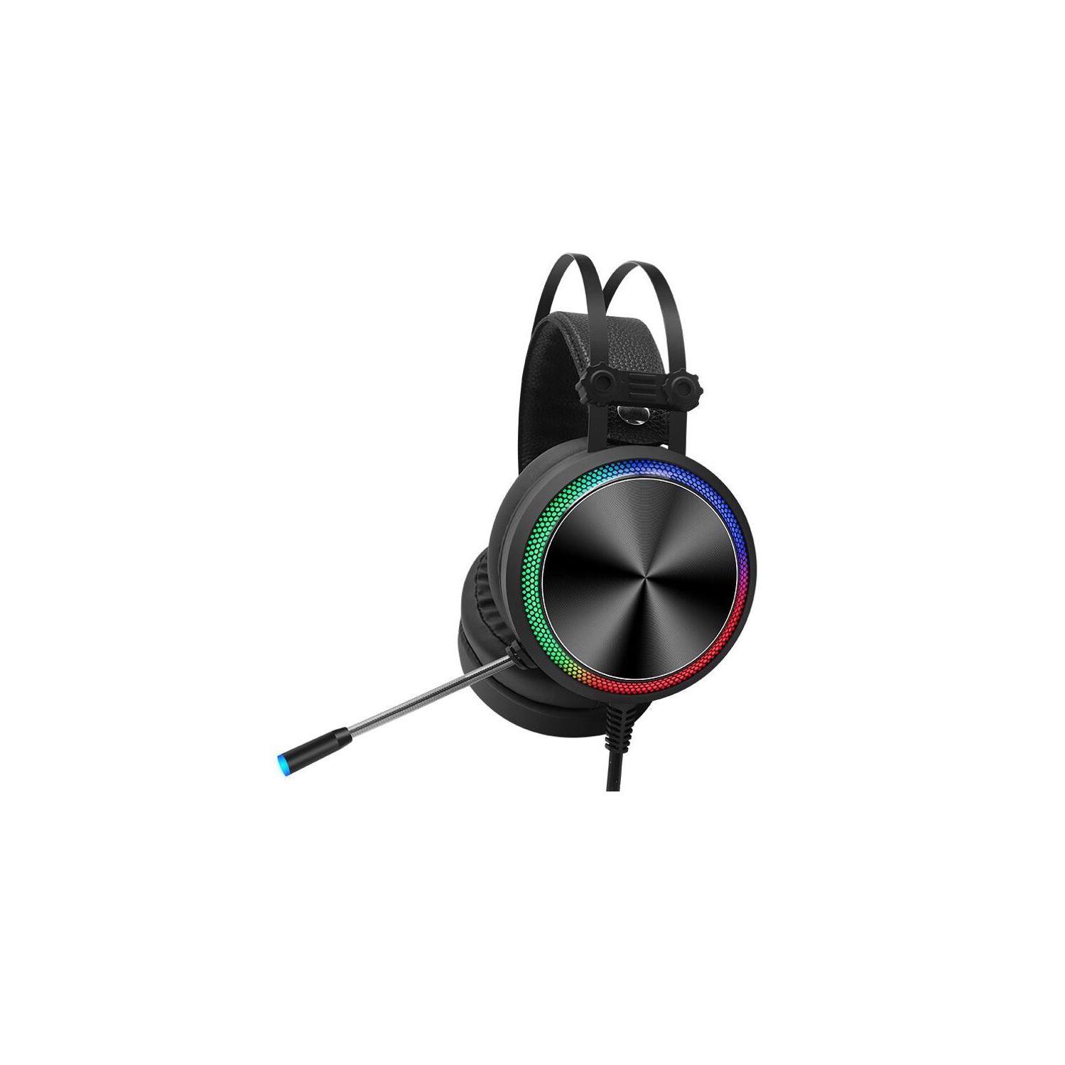 Gaming Headset For PC, USB Gaming Headphones with Noise Canceling Microphone, 7.1 Surround Sound Deep Bass PC Gaming Headset with Volume Control, Led