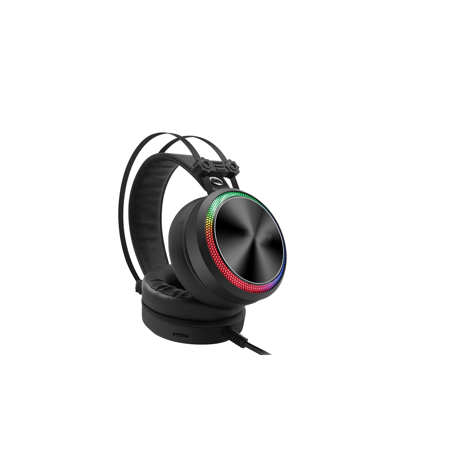 Gaming Headset For PC, USB Gaming Headphones with Noise Canceling Microphone, 7.1 Surround Sound Deep Bass PC Gaming Headset with Volume Control, Led