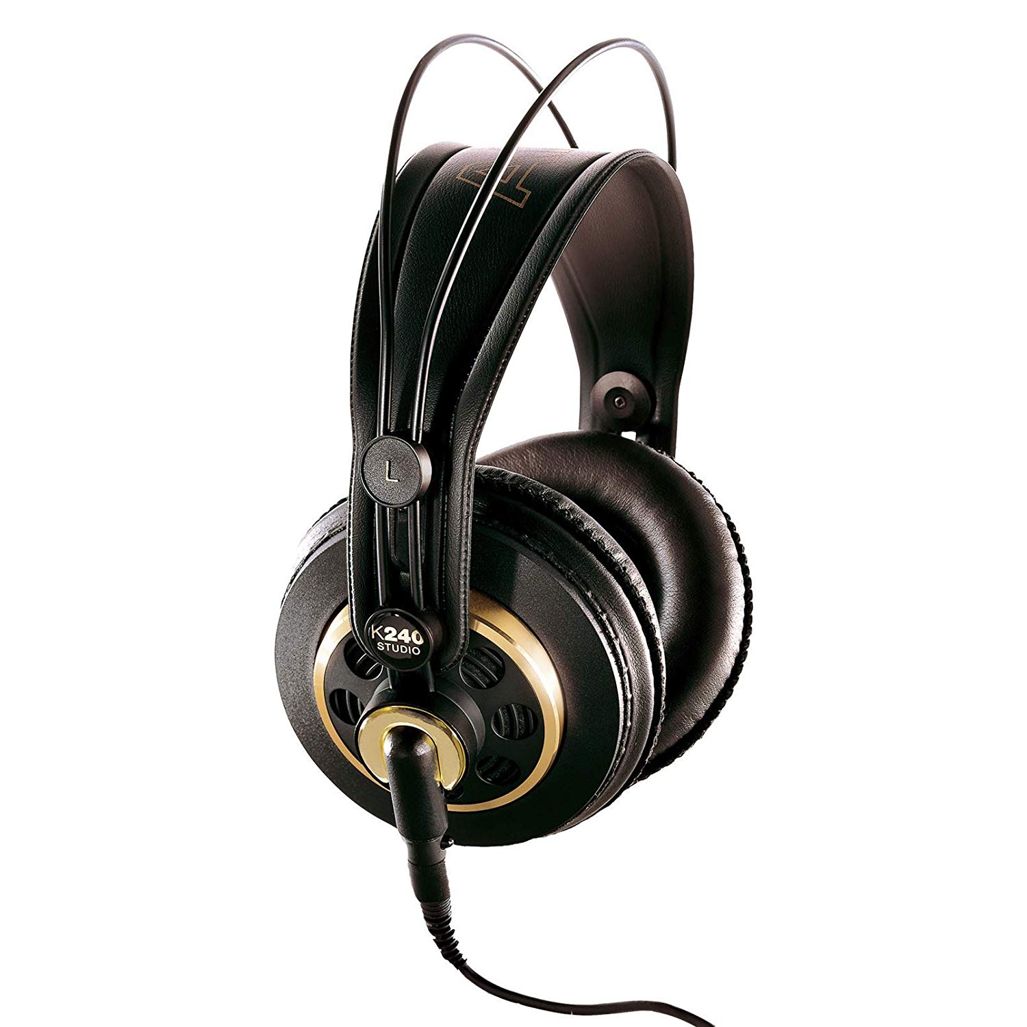 AKG Pro Audio K-240 Studio Professional Semi-Open Stereo Headphones Black-Gold