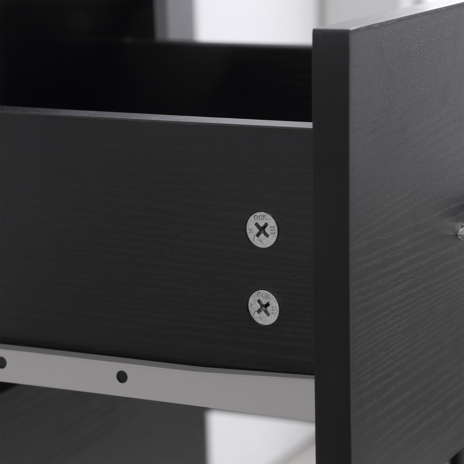 HOMCOM Computer Desk with 3-Tier Storage Shelves, 47 Inches Home Office Desk with Drawers, Study Writing Table, Black